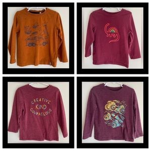 LOT of 4 - 3T LONG SLEEVE PULLOVER TEE SHIRTS, MINYMO-CAT&JACK-SOFTEST TEE